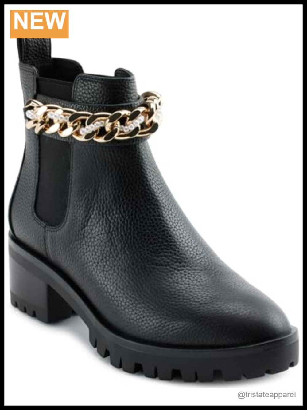 Karl Lagerfeld Lug Sole Chelsea Boots Leather Ankle Boots Slip On